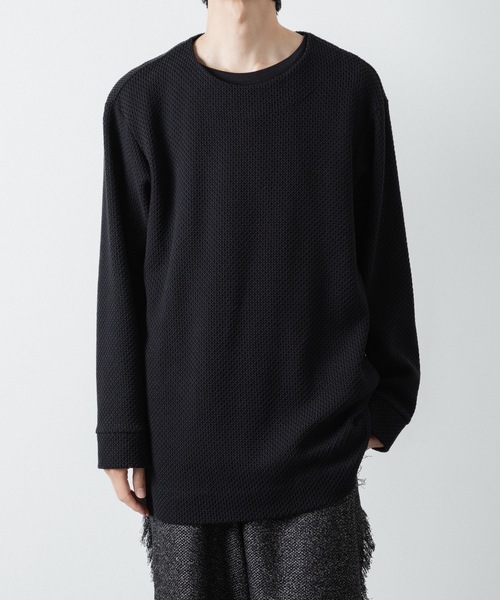 ato(アトウ)の「OVERSIZED RUSSEL JERSEY(ニット/セーター・メンズ・ベージュ/ブラック・48/46)」の21枚目の写真