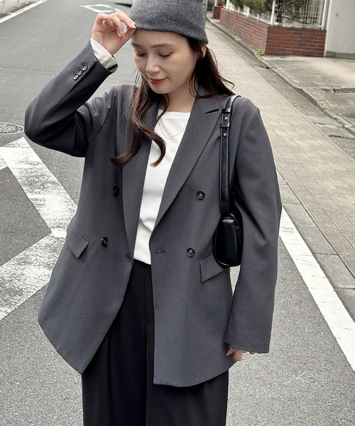 JOURNAL STANDARD(ジャーナルスタンダード)の「《追加8》ウールライクストレッチジャケット(テーラードジャケット・レディース・ブラック/チャコールグレー・36/38)」の22枚目の写真