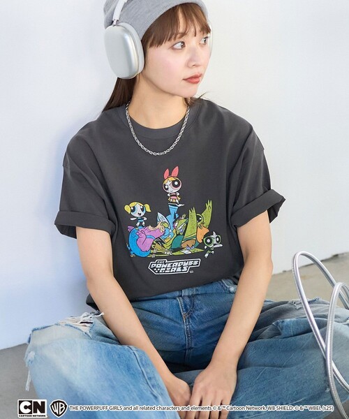 PUBLUX(パブリュクス)の「PUBLUX/パブリュクス 【THE POWERPUFF GIRLS】パワーパフ ガールズ フロントアートTシャツ 限定展開(Tシャツ/カットソー・レディース・オフホワイト/チャコールグレー・フリ-)」の17枚目の写真