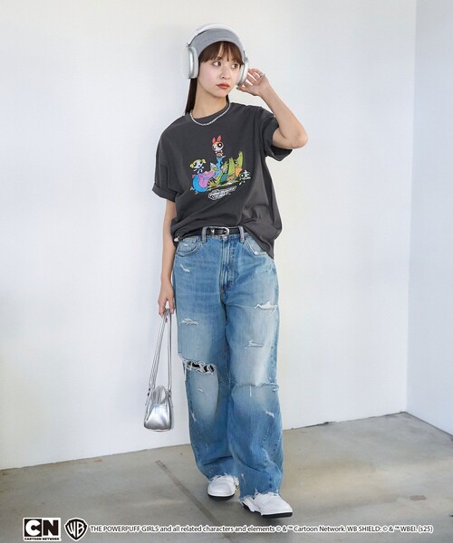 PUBLUX(パブリュクス)の「PUBLUX/パブリュクス 【THE POWERPUFF GIRLS】パワーパフ ガールズ フロントアートTシャツ 限定展開(Tシャツ/カットソー・レディース・オフホワイト/チャコールグレー・フリ-)」の18枚目の写真