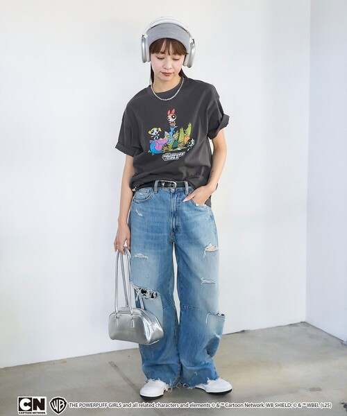 PUBLUX(パブリュクス)の「PUBLUX/パブリュクス 【THE POWERPUFF GIRLS】パワーパフ ガールズ フロントアートTシャツ 限定展開(Tシャツ/カットソー・レディース・オフホワイト/チャコールグレー・フリ-)」の19枚目の写真