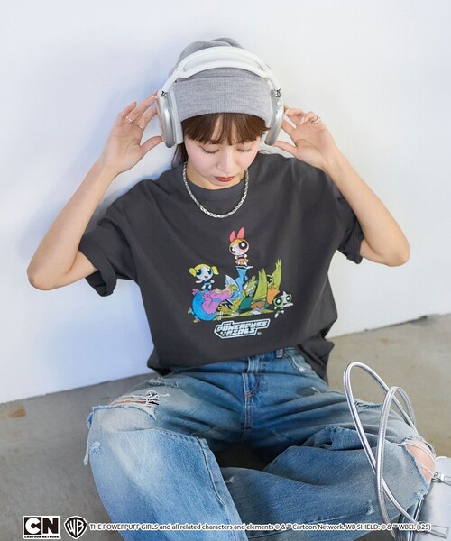 PUBLUX(パブリュクス)の「PUBLUX/パブリュクス 【THE POWERPUFF GIRLS】パワーパフ ガールズ フロントアートTシャツ 限定展開(Tシャツ/カットソー・レディース・オフホワイト/チャコールグレー・フリ-)」の22枚目の写真