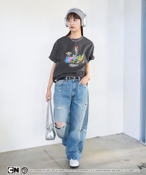 PUBLUX(パブリュクス)の「PUBLUX/パブリュクス 【THE POWERPUFF GIRLS】パワーパフ ガールズ フロントアートTシャツ 限定展開(Tシャツ/カットソー・レディース・オフホワイト/チャコールグレー・フリ-)」の12枚目の写真