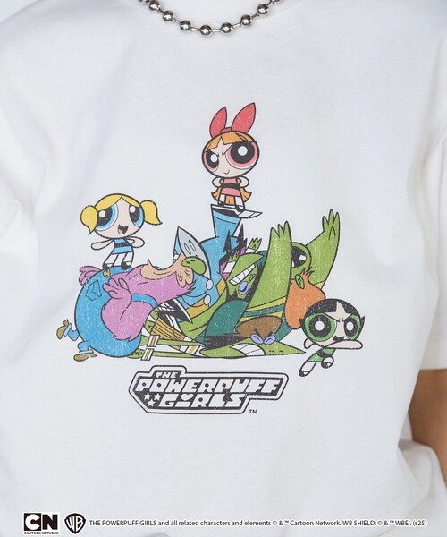 PUBLUX(パブリュクス)の「PUBLUX/パブリュクス 【THE POWERPUFF GIRLS】パワーパフ ガールズ フロントアートTシャツ 限定展開(Tシャツ/カットソー・レディース・オフホワイト/チャコールグレー・フリ-)」の7枚目の写真