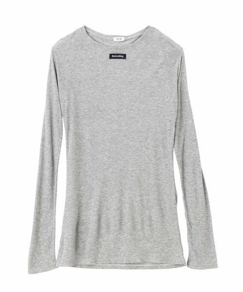 SEA（シー）の「Seavalley シアー リブ L/Sトップ（Tシャツ/カットソー・レディース・ホワイト/ネイビー/グレー/ブラック・ONE SIZE）」の8枚目の写真