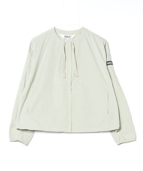 AIGLE（エーグル）の「UVカット 撥水ラウンドネックジャケット（ノーカラージャケット・レディース・ブラック/ベージュ/グリーン・38/34/36/40）」の11枚目の写真