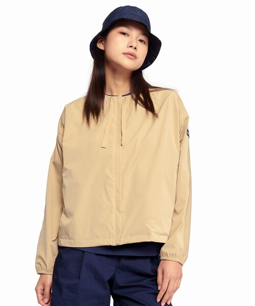 AIGLE（エーグル）の「UVカット 撥水ラウンドネックジャケット（ノーカラージャケット・レディース・ブラック/ベージュ/グリーン・38/34/36/40）」の13枚目の写真