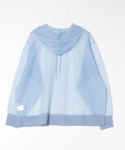 ELLEgirl(エルガール)の「シアーニットフード付プルオーバー(ニット/セーター・レディース・サックスブルー/ブラック/アイボリー・FREE)」の4枚目の写真