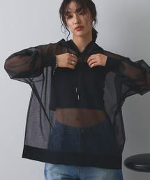 ELLEgirl | シアーニットフード付プルオーバー(ニット/セーター)