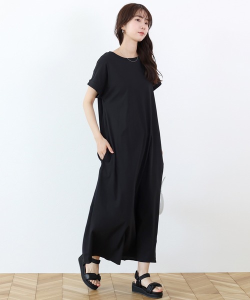 Aletta vita（アレッタビータ）の「オーガニックコットン布帛切替ワンピース（ワンピース・レディース・ブラック/ダークブラウン・FREE）」の16枚目の写真