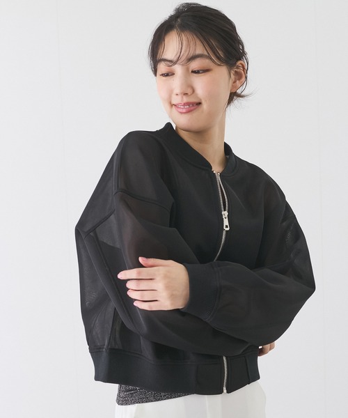 Jayro(ジャイロ)の「シアーMA-1ジャケット(その他アウター・レディース・ブラック/ホワイト/ライトグレー・M)」の3枚目の写真