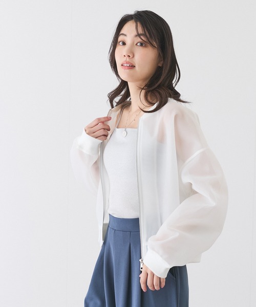 Jayro(ジャイロ)の「シアーMA-1ジャケット(その他アウター・レディース・ブラック/ホワイト/ライトグレー・M)」の19枚目の写真