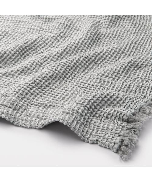 無印良品　ワッフル織ケット　グレー S ワッフル織 ケット・S 140×200cm（ブランケット