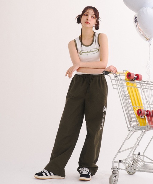Poly Jam(ポリージャム)の「Side logo nylon pants / サイドロゴ ナイロンパンツ(その他パンツ・レディース・カーキ/ブラック・FREE)」の22枚目の写真