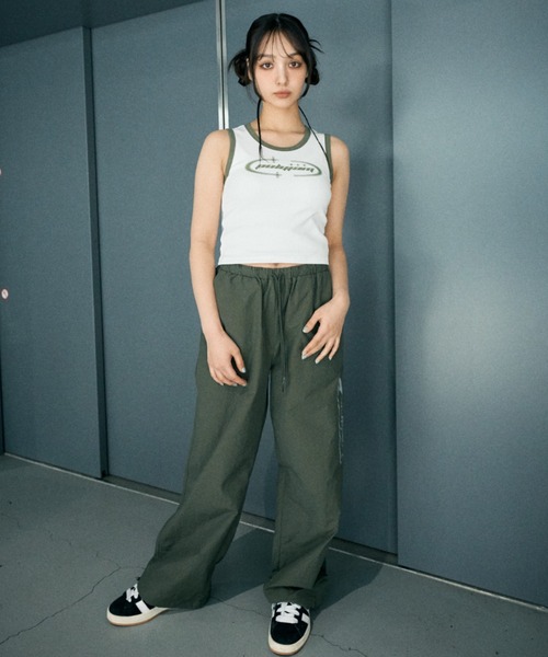 Poly Jam(ポリージャム)の「Side logo nylon pants / サイドロゴ ナイロンパンツ(その他パンツ・レディース・カーキ/ブラック・FREE)」の13枚目の写真