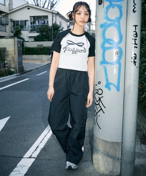 Poly Jam(ポリージャム)の「Side logo nylon pants / サイドロゴ ナイロンパンツ(その他パンツ・レディース・カーキ/ブラック・FREE)」の9枚目の写真