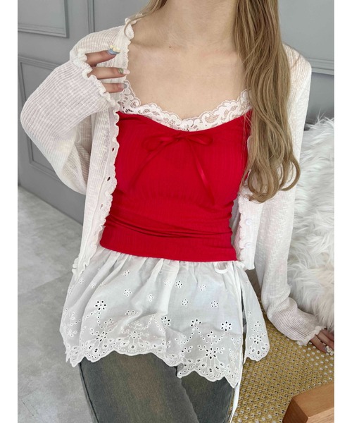 PHILLY（フィリー）の「【PHILLY】ロングリボンキャミソール（キャミソール・レディース・ブラック/サックスブルー/レッド・FREE）」の3枚目の写真