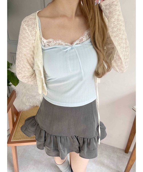 PHILLY（フィリー）の「【PHILLY】ロングリボンキャミソール（キャミソール・レディース・ブラック/サックスブルー/レッド・FREE）」の7枚目の写真