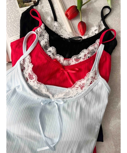 PHILLY（フィリー）の「【PHILLY】ロングリボンキャミソール（キャミソール・レディース・ブラック/サックスブルー/レッド・FREE）」の14枚目の写真