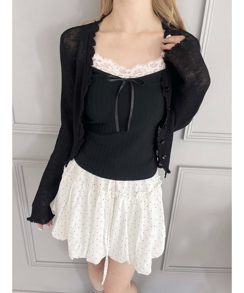 PHILLY（フィリー）の「【PHILLY】ロングリボンキャミソール（キャミソール・レディース・ブラック/サックスブルー/レッド・FREE）」の4枚目の写真