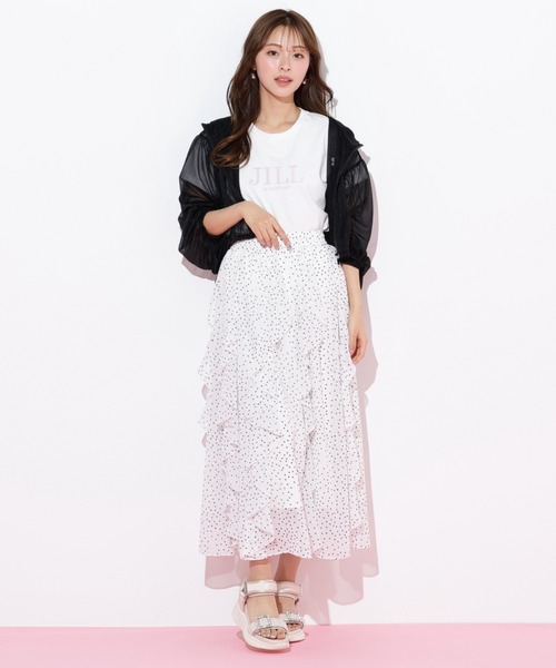 JILL by JILL STUART(ジルバイジルスチュアート)の「◇ティアードラッフルスカート(スカート・レディース・ブルー/ブラック系その他/ホワイト系その他・FREE)」の1枚目の写真