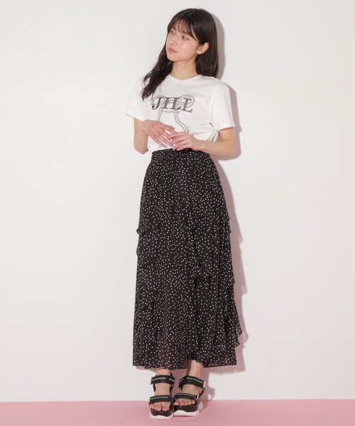 JILL by JILL STUART(ジルバイジルスチュアート)の「◇ティアードラッフルスカート(スカート・レディース・ブルー/ブラック系その他/ホワイト系その他・FREE)」の2枚目の写真