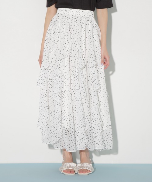 JILL by JILL STUART(ジルバイジルスチュアート)の「◇ティアードラッフルスカート(スカート・レディース・ブルー/ブラック系その他/ホワイト系その他・FREE)」の8枚目の写真
