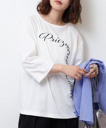 BRODIAEA ロゴプリントTシャツ 7分袖カットソー