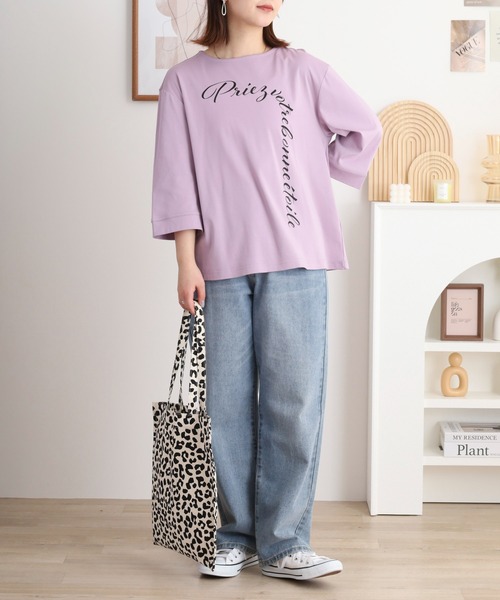 セール】BRODIAEA ロゴプリントTシャツ 7分袖カットソー（T