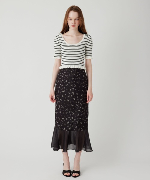 ME COUTURE（ミークチュール）の「ドットフルールMIXスカート（スカート・レディース・ブラック/アイボリー/ピンク・1/0）」の21枚目の写真