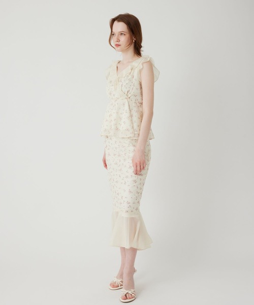 ME COUTURE（ミークチュール）の「ドットフルールMIXスカート（スカート・レディース・ブラック/アイボリー/ピンク・1/0）」の9枚目の写真