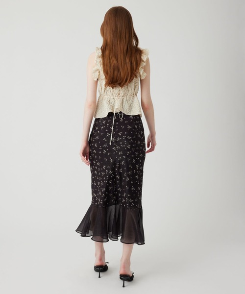 ME COUTURE（ミークチュール）の「ドットフルールMIXスカート（スカート・レディース・ブラック/アイボリー/ピンク・1/0）」の14枚目の写真