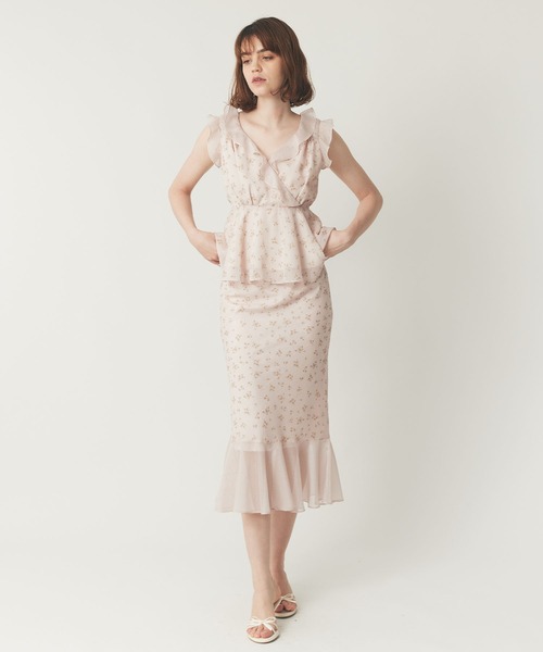 ME COUTURE（ミークチュール）の「ドットフルールMIXスカート（スカート・レディース・ブラック/アイボリー/ピンク・1/0）」の5枚目の写真