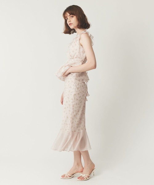 ME COUTURE（ミークチュール）の「ドットフルールMIXスカート（スカート・レディース・ブラック/アイボリー/ピンク・1/0）」の6枚目の写真