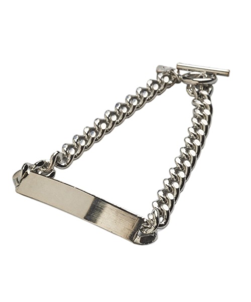 NO ID.(ノーアイディ)の「フラットリンクチェーンIDブレスレット(ブレスレット・メンズ・シルバー・ONE SIZE)」の2枚目の写真