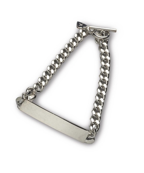 NO ID.(ノーアイディ)の「フラットリンクチェーンIDブレスレット(ブレスレット・メンズ・シルバー・ONE SIZE)」の3枚目の写真