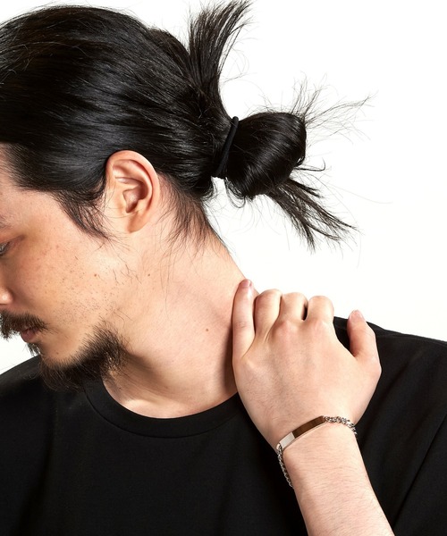 NO ID.(ノーアイディ)の「フラットリンクチェーンIDブレスレット(ブレスレット・メンズ・シルバー・ONE SIZE)」の8枚目の写真