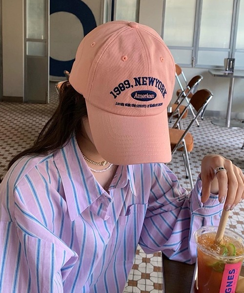 VIBGYOR（ヴィブジョー）の「pur chouchou/ロゴ刺繍キャップ P4276（キャップ・レディース・ピンク/ネイビー・FREE）」の2枚目の写真