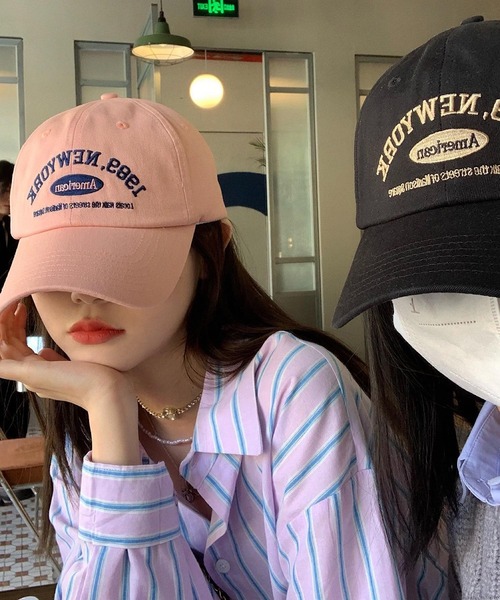 VIBGYOR（ヴィブジョー）の「pur chouchou/ロゴ刺繍キャップ P4276（キャップ・レディース・ピンク/ネイビー・FREE）」の6枚目の写真