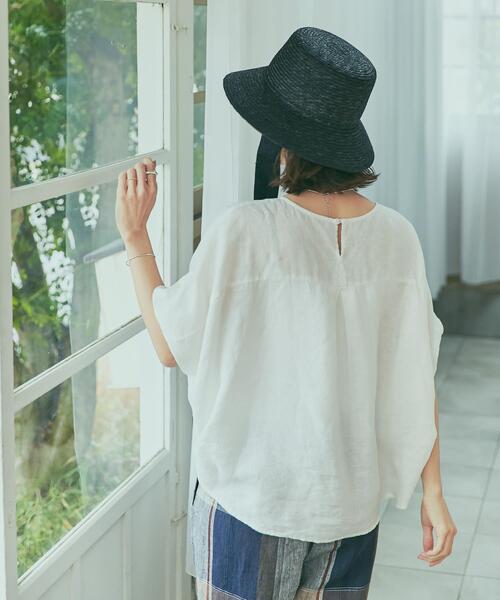 URBAN RESEARCH DOORS（アーバンリサーチドアーズ）の「リネンコクーンシルエットブラウス（シャツ/ブラウス・レディース・ネイビー/オフホワイト/イエロー系その他・MEDIUM）」の8枚目の写真