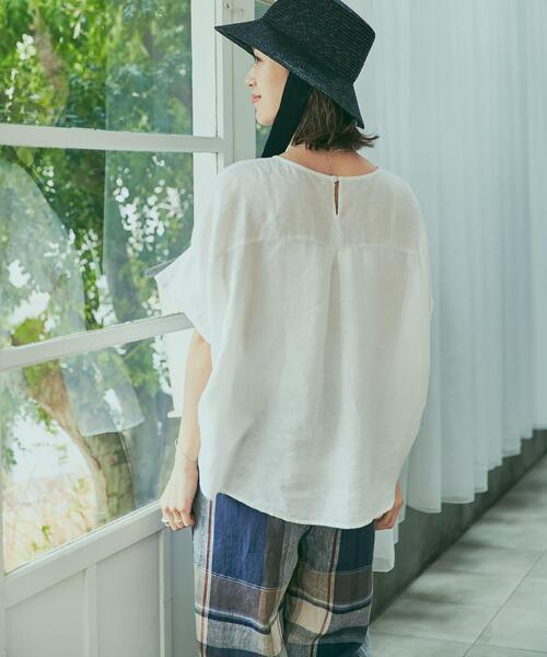 URBAN RESEARCH DOORS（アーバンリサーチドアーズ）の「リネンコクーンシルエットブラウス（シャツ/ブラウス・レディース・ネイビー/オフホワイト/イエロー系その他・MEDIUM）」の9枚目の写真