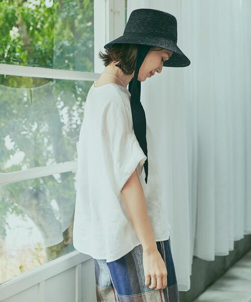 URBAN RESEARCH DOORS（アーバンリサーチドアーズ）の「リネンコクーンシルエットブラウス（シャツ/ブラウス・レディース・ネイビー/オフホワイト/イエロー系その他・MEDIUM）」の10枚目の写真