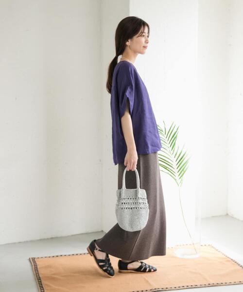 URBAN RESEARCH DOORS（アーバンリサーチドアーズ）の「リネンコクーンシルエットブラウス（シャツ/ブラウス・レディース・ネイビー/オフホワイト/イエロー系その他・MEDIUM）」の17枚目の写真