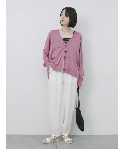 Samansa Mos2 blue（サマンサモスモスブルー）の「マルチボーダータンク（Tシャツ/カットソー・レディース・ブラック/ブラウン/ネイビー・F）」の12枚目の写真