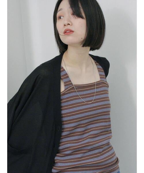 Samansa Mos2 blue（サマンサモスモスブルー）の「マルチボーダータンク（Tシャツ/カットソー・レディース・ブラック/ブラウン/ネイビー・F）」の13枚目の写真
