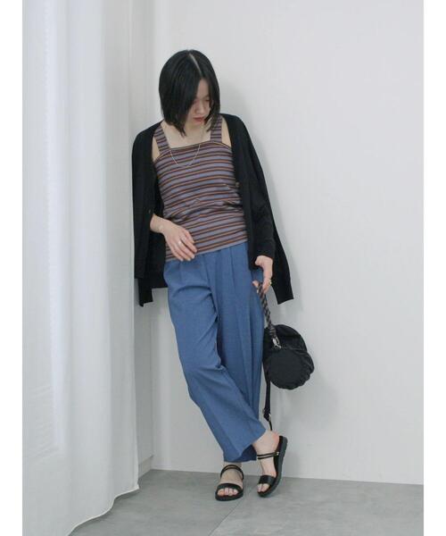 Samansa Mos2 blue（サマンサモスモスブルー）の「マルチボーダータンク（Tシャツ/カットソー・レディース・ブラック/ブラウン/ネイビー・F）」の22枚目の写真
