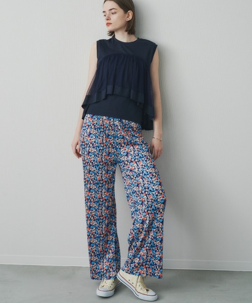 セルフカット可能】花柄プリーツパンツ（その他パンツ）｜Unitage