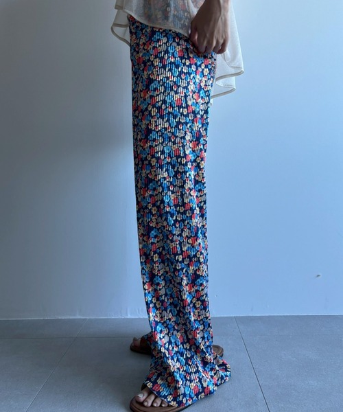 セルフカット可能】花柄プリーツパンツ（その他パンツ）｜Unitage