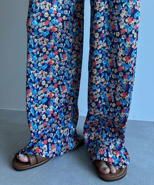 セルフカット可能】花柄プリーツパンツ（その他パンツ）｜Unitage