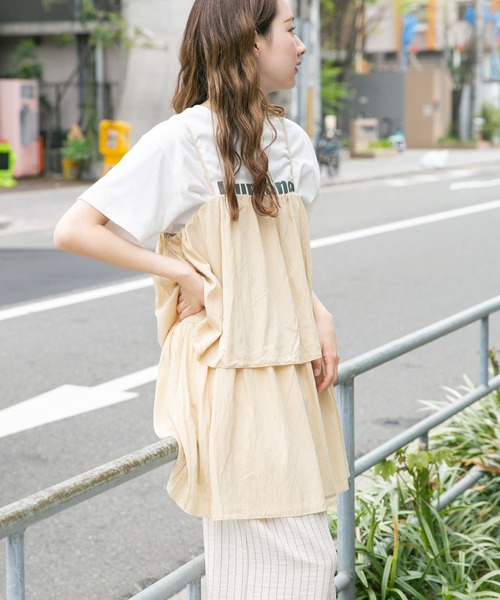 ITEMS URBANRESEARCH（アイテムズ アーバンリサーチ）の「チュニックレイヤードキャミソール（チュニック・レディース・ベージュ/ブラック・FREE）」の16枚目の写真